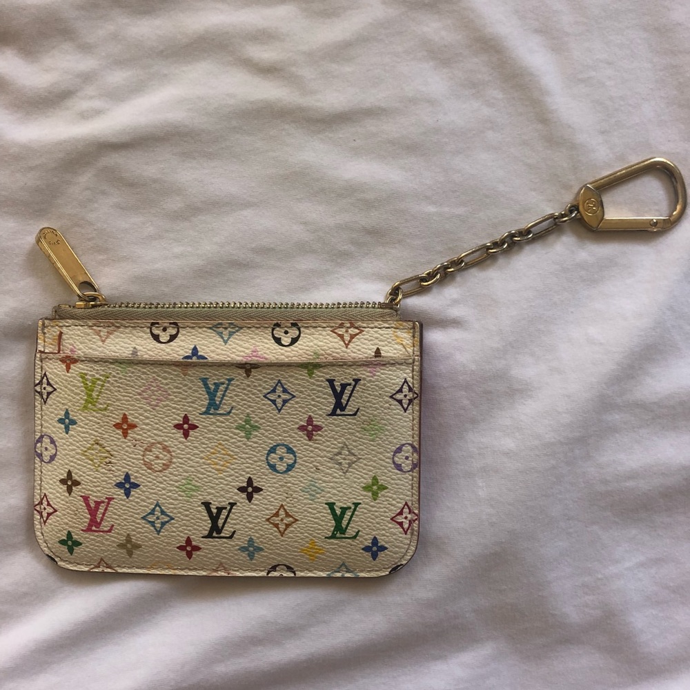 Louis Vuitton White Multicolor Clutch Wristlet